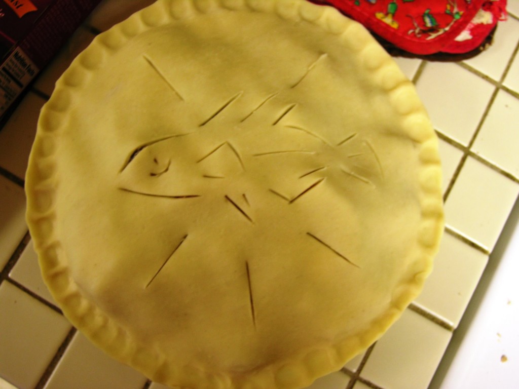 Other fun things we do: a stickleback pie we made for Kat and Jeff's arrival! I promise we didn't cook any fish. It was peaches and blueberries.