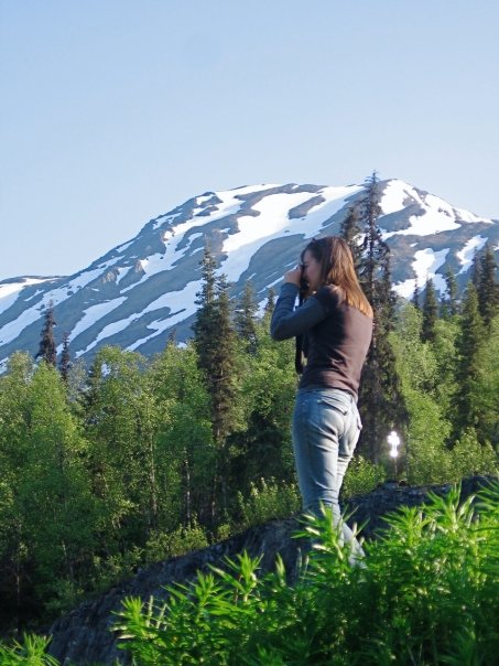 The drive from Anchorage to the Kenai is quite beautiful and we took every opportunity to stop and take pictures. Here, Rachel takes in the view through her camera lens.