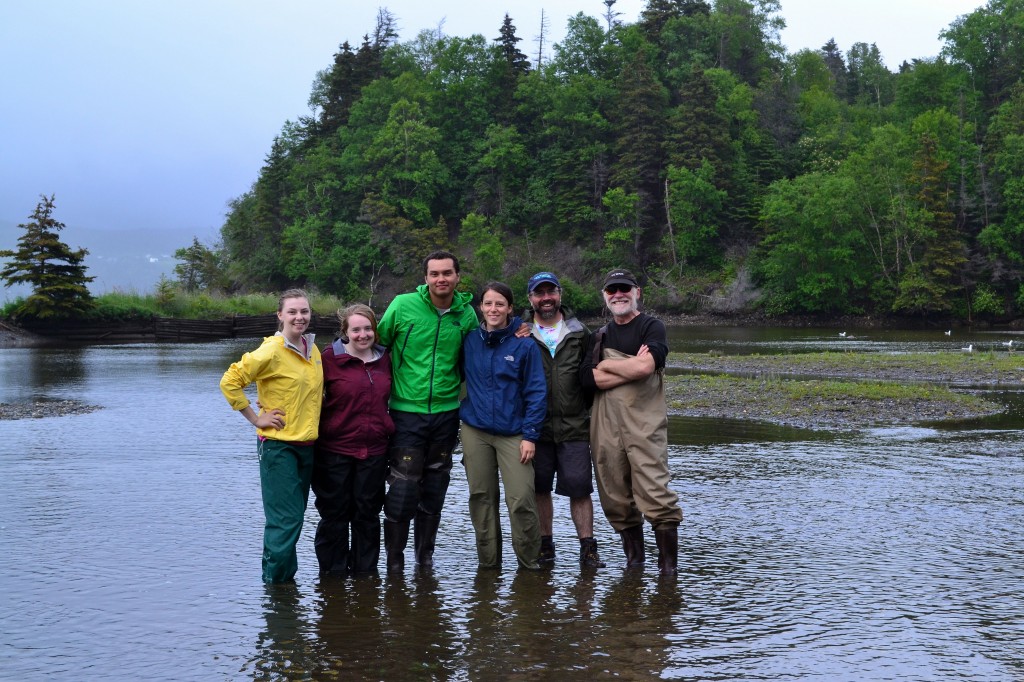 The all-star crew after successful search at Cook’s Brook. From left to right: Emma, Jenna, Jason, Melissa, Bob, Eric