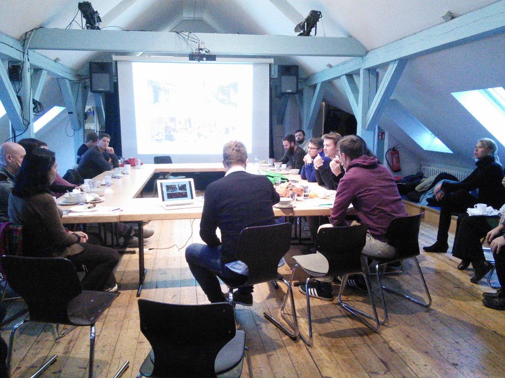 Meeting between workshop contributors and municipal officials; Kreuzberg, Berlin